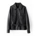 Aria Basics 2025 Autumn Women's Genuine Leather Jacket, Waist-Cinching, Belted, Sheepskin, Casual Versatile Coat, Winter Thickened_ecoleips.com