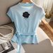 Women's Clothing Summer Unique Sweet Hot Girl Slim Ice Silk Knit Top Design Small Super Beautiful Short Sleeve Women_ecoleips.com