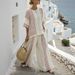 Women's round Neck Striped Printed T-Shirt And Wide Leg Pants Set Casual Comfortable Fashion Outfit_ecoleips.com