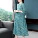 Floral Patterned Dress, Available In Size 200 For Women Of Larger Builds; Suitable For Overweight Ladies, Middle-Aged Mo_ecoleips.com