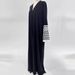 Muslim Clothing Fashion Elegant Pocket Cardigan Embroidered Color Block Black And White Dress Robe_ecoleips.com
