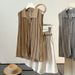 Women's Old Money Style Color Block Striped Sleeveless Knit Top Slim Fit Polo Collar Cardigan New Summer Elegant_ecoleips.com