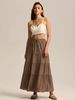 K Half Length Skirt With High Waist, Elastic Tie, Large Swing Skirt, Loose Splicing, Long Skirt For Women_ecoleips.com