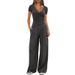 Women's Wide Leg Pants Suit Short Sleeved Sportswear Two Piece Set American Style For Spring Autumn Casual And Commuting_ecoleips.com