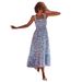 European And American Summer Women's Clothing Commuter Sleeveless Spice Girl Printed Long Sling Dress_ecoleips.com