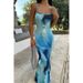 New Arrival 2025 European And American Style Sexy Hottie Women's Printed Suspender Slim Dress Beach Skirt_ecoleips.com