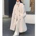 Winter Stand Collar Faux Mink Fur Long Coat Loose Plus Size Double Breasted Fleece Coat_ecoleips.com