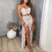 2022 New European And American Cross-Border Floral Two-Piece Set Sexy Slim Dress For Women On_ecoleips.com