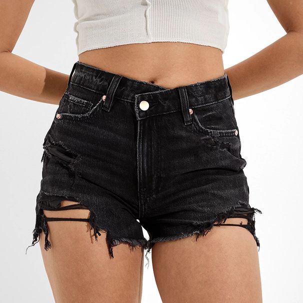 Women's Clothing Solid Color Denim Shorts Personality Trendy Jeans_ecoleips.com