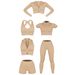 Women's Clothing Fitness Yoga Suit Short Sleeved Training Vest Six Piece Sports Yoga Suit_ecoleips.com
