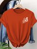 Vibrant Orange With White Butterfly Print T-shirt Girl Cartoon Unisex Tops Short Sleeve Streetwear Women Crew Neck Tees Female_ecoleips.com