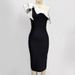 Sexy Bandage Bodycon Dress – One-Shoulder Black & White Cocktail Dress (XS-L) – Stretchy Polyester For Clubbing & Evening Events_ecoleips.com