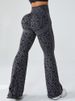 K Micro Flared Yoga Pants For Women, High Waisted And Hip Lifting Sports Wide Leg Pants, Leopard Print Fitness Yoga Flared Pants_ecoleips.com