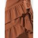 Elegant High-Waisted Patchwork Skirt For Women Ruffled Hem Solid Color Summer New Arrival 6 Colors Available_ecoleips.com
