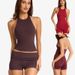 Women's Quick Drying Yoga Vest Padded Bustier Halter Neck Backless Design High Waisted Sports Shorts_ecoleips.com