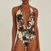 Women's Clothing Swimsuit New Style Deep V Halter Neck Retro Print One Piece Swimsuit Suit Female_ecoleips.com