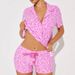 Summer Women's Home Wear Comfortable Short Sleeve Collared Button Printed Casual Modal_ecoleips.com
