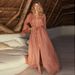 Women's Clothing Beach Cover Up With Bamboo Fabric Buttons Flared Sleeves Swimwear For Beach Vacations_ecoleips.com