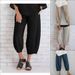 Suitable For All Seasons Year New Style Solid Color Plus Size Women's Simple Loose Casual Nine-point Pants 3191_ecoleips.com