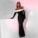 European American New Women's Fashion Color-blocking Off-shoulder Slim-fit Long-sleeve Long-sleeved Fish-tail Dress With A Sophisticated Silhouette
_ecoleips.com