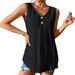 Aria Basics Aria Basics 2025 European And American Cross-border Summer New Women's Loose Jacquard Hollow V-neck Buttoned Sleeveless Mid-length_ecoleips.com
