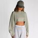 2026 Cropped Crew Neck Sweatshirt European And American Women's Fashion Short Sports Base Shirt T-shirt_ecoleips.com