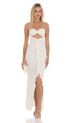 Stylish Open‑Back Strapless Ruched Split Hem Dress Fitted Bodycon Cocktail Long Dress_ecoleips.com