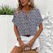 2025 New European And American Cross-Border Spring Summer Autumn Elegant Floral Button Label Short Sleeve_ecoleips.com