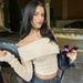 French-style Off-shoulder Bell-sleeve Long-sleeve T-shirt For Women, 2025 Spring New Slim-fit Design Short Top_ecoleips.com