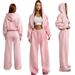 Women's Trendy Sportswear Set - Hooded Sweatshirt & Long Pants, Winter Casual Outfit, Fashionable & Comfortable Matching Loungewear_ecoleips.com