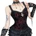 Women's Dark Gothic Style Sexy Camisole Top Slim Fit Versatile Tank Top New 2025 XS25066_ecoleips.com