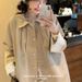 Long Island Lover Korean-style Spliced Cuff Lace Mid-length Trench 2025 New Loose-fit Autumn Coat_ecoleips.com