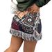 2025 Autumn New Casual Fashion Colorful Pattern Fringe Velvet Mini Skirt Women's Wear_ecoleips.com