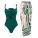 Women's Clothing New Solid Color One Piece Swimsuit Female Retro Belly Covering Slim Swimsuit Suit_ecoleips.com