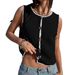 Y2K Contrast Trim Knit Tank Top | Sleeveless Cropped Summer Casual Wear For Women, Street Style_ecoleips.com