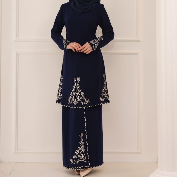 Voya Women's Clothing Malay Cotton Linen Blend Exquisite Embroidery Two-piece Set_ecoleips.com