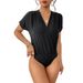 cross-border Foreign Trade Women's Clothing: Simple And Elegant Workwear Jumpsuit, Solid Color V-neck Batwing_ecoleips.com