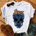European And American Summer Skull Print Loose-fitting Short-sleeve Plus-size Fashion Women's T-shirt_ecoleips.com