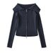 Women's Clothing Short Large Lapel Jacket Long Sleeve Design Knitted Sweater_ecoleips.com