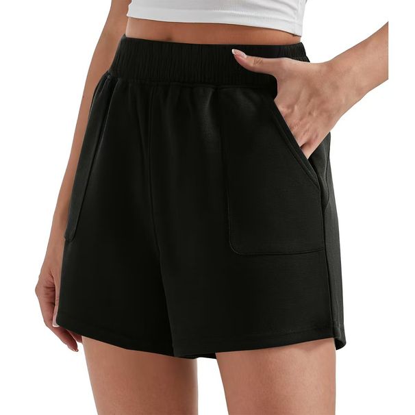 Women's Clothing Sports Shorts Loose Waist Slim All Match Outdoor Wear Solid Color Sports Shorts_ecoleips.com
