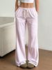 Women's Striped Wide Leg Pants Floor Length Casual Fashion Autumn New 2025 European And American Style Sweet Trousers_ecoleips.com