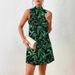 Cross-border Women's Clothing 2023 Summer Wish European And American Printed Stand-collar Dress_ecoleips.com