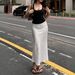 Women's Clothing Satin Polka Dot Midi Skirt Elegant Fishtail A-Line Mid-Calf Versatile Skirt For Spring/Autumn Summer_ecoleips.com