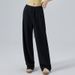 Aria Basics European And American Style Lazy Fit Sports Fitness Yoga Wide Leg Loose Straight Floor-Length Slimming Casual Pants For_ecoleips.com