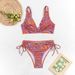 Women's Sexy Lace-Up Triangle Bikini Swimsuit Two-Piece All-Over Printed Briefs From Overseas Warehouse_ecoleips.com