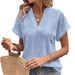 Summer Casual Lacy V-Neck Loose Short-Sleeve Shirt For Women-Versatile And Stylish_ecoleips.com