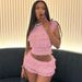 Women's Clothing Summer New Fashion Temperament Sweet Hot Girl Solid Color Hollow Slim Pleated Shorts Suit_ecoleips.com