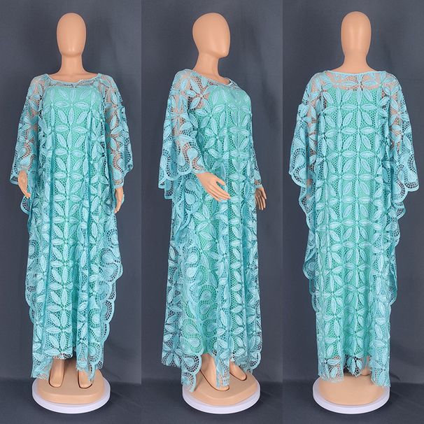 Women's Clothing Large Size Water Soluble Lace Loose Long Burqa Dress_ecoleips.com