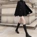 Korean-Style Black Cloak Coat With Versatile Loose Fit, Long-Length Woolen Jacket For Women_ecoleips.com
