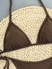 Brown Tied Bikini Swimsuit Set_ecoleips.com